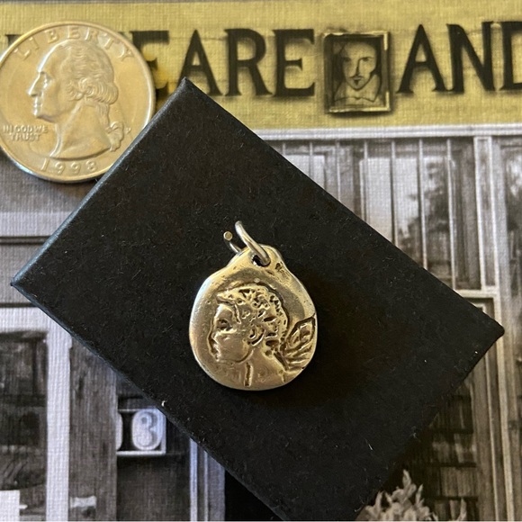 Double Sided Letter "A" Round Pendant - with Angel - Picture 6 of 7